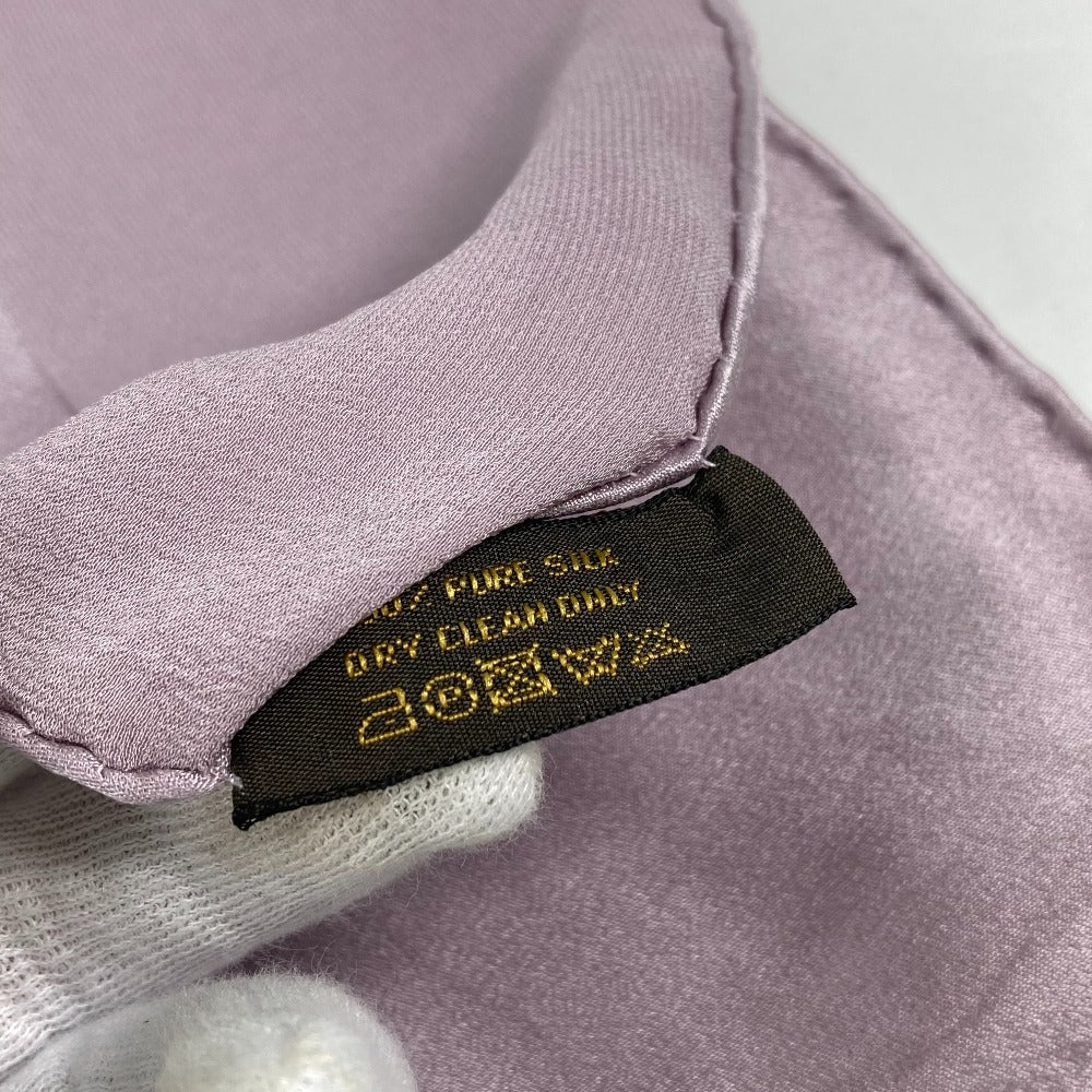 LOUIS VUITTON Monogram Silk Shawl/Scarf, Light Purple, Women's