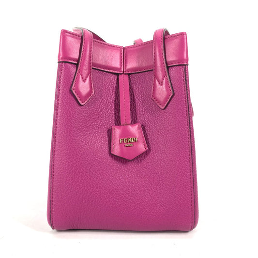 FENDI 8BS083 ORIGAMI MINI オリガミミニ スモール 肩掛け ショルダーバッグ レザー レディース パープル
