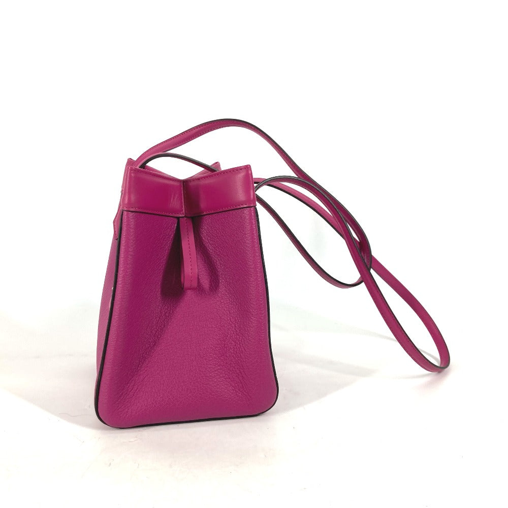 FENDI 8BS083 ORIGAMI MINI オリガミミニ スモール 肩掛け ショルダーバッグ レザー レディース パープル