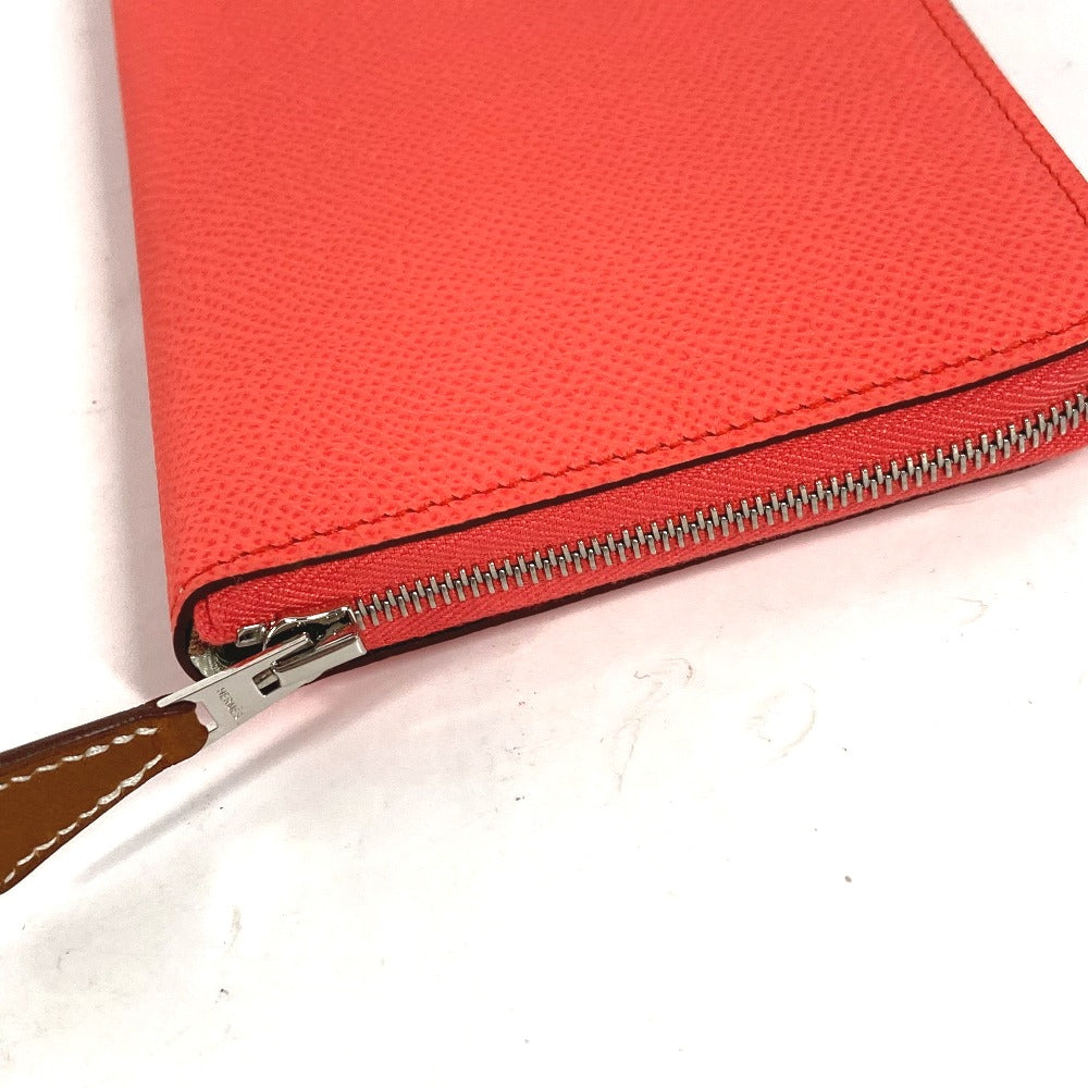 HERMES アザップロング シルクイン ラウンドファスナー 長財布 エプソン レディース ローズテキサス ピンク