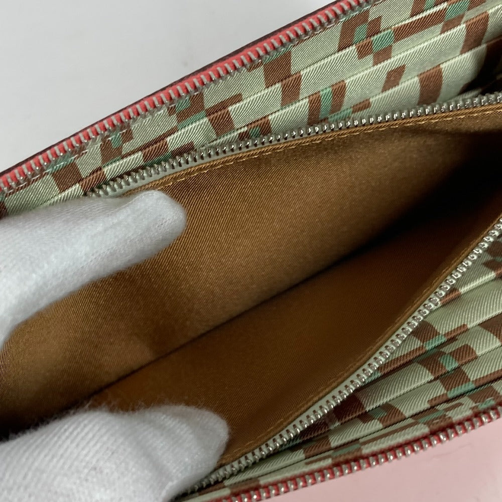 HERMES アザップロング シルクイン ラウンドファスナー 長財布 エプソン レディース ローズテキサス ピンク
