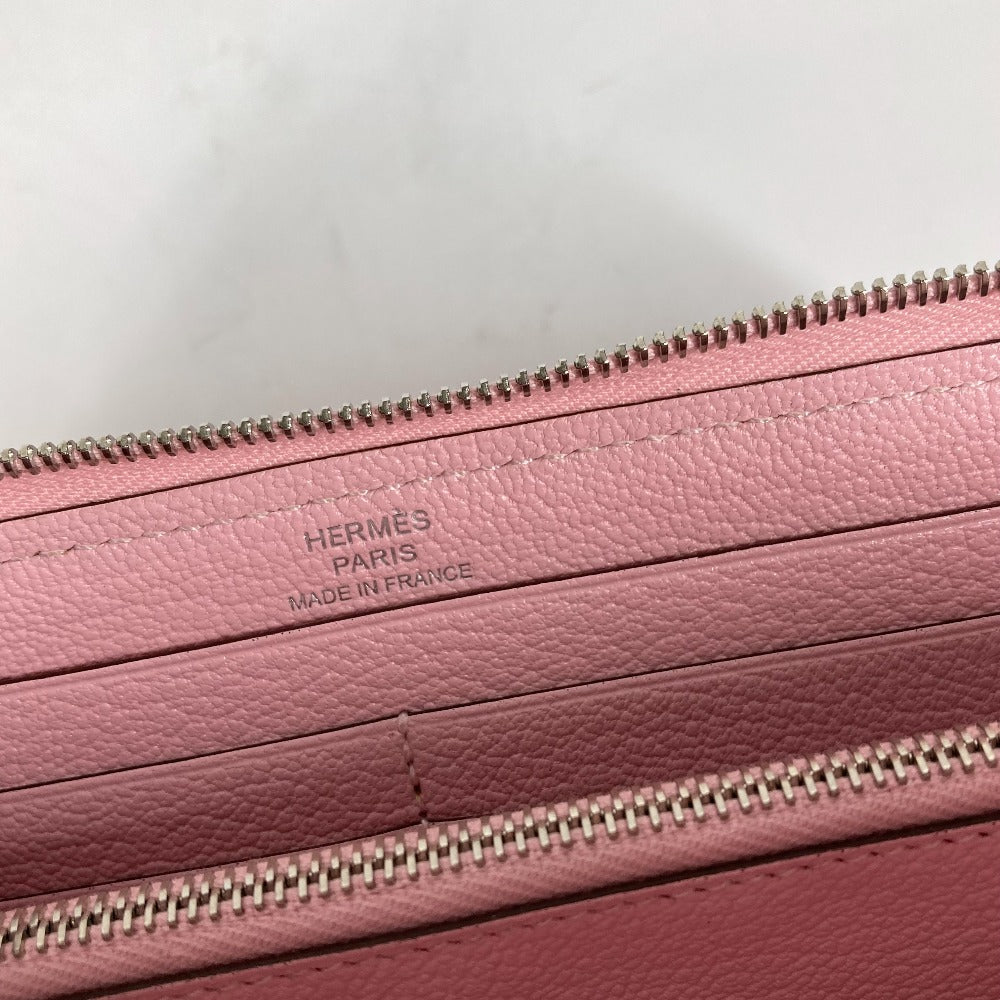 HERMES ロングウォレット アザップロング ラウンドファスナー 長財布 スイフト レディース ローズサクラ ピンク