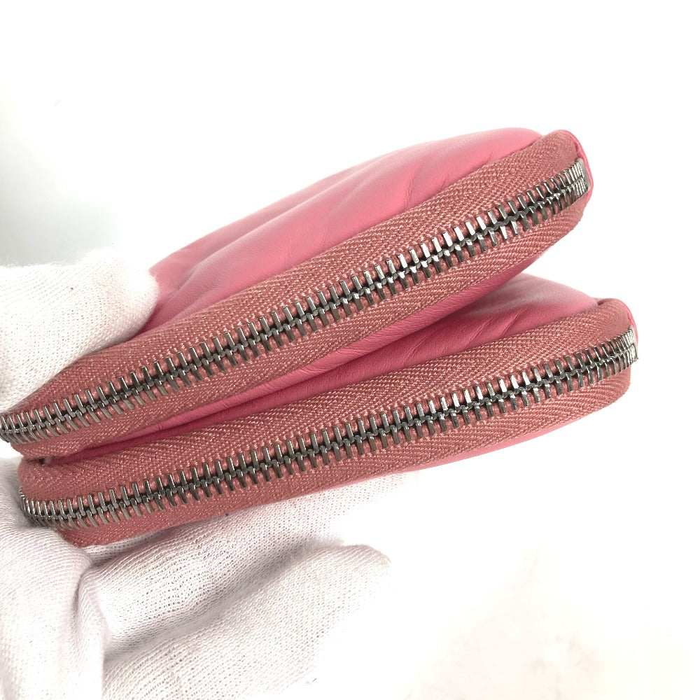 PRADA チェーン ダブルトライアングル 三角ロゴ プレート 斜め掛け 3WAY ポシェット ポーチ ショルダーバッグ レザー レディース ピンク