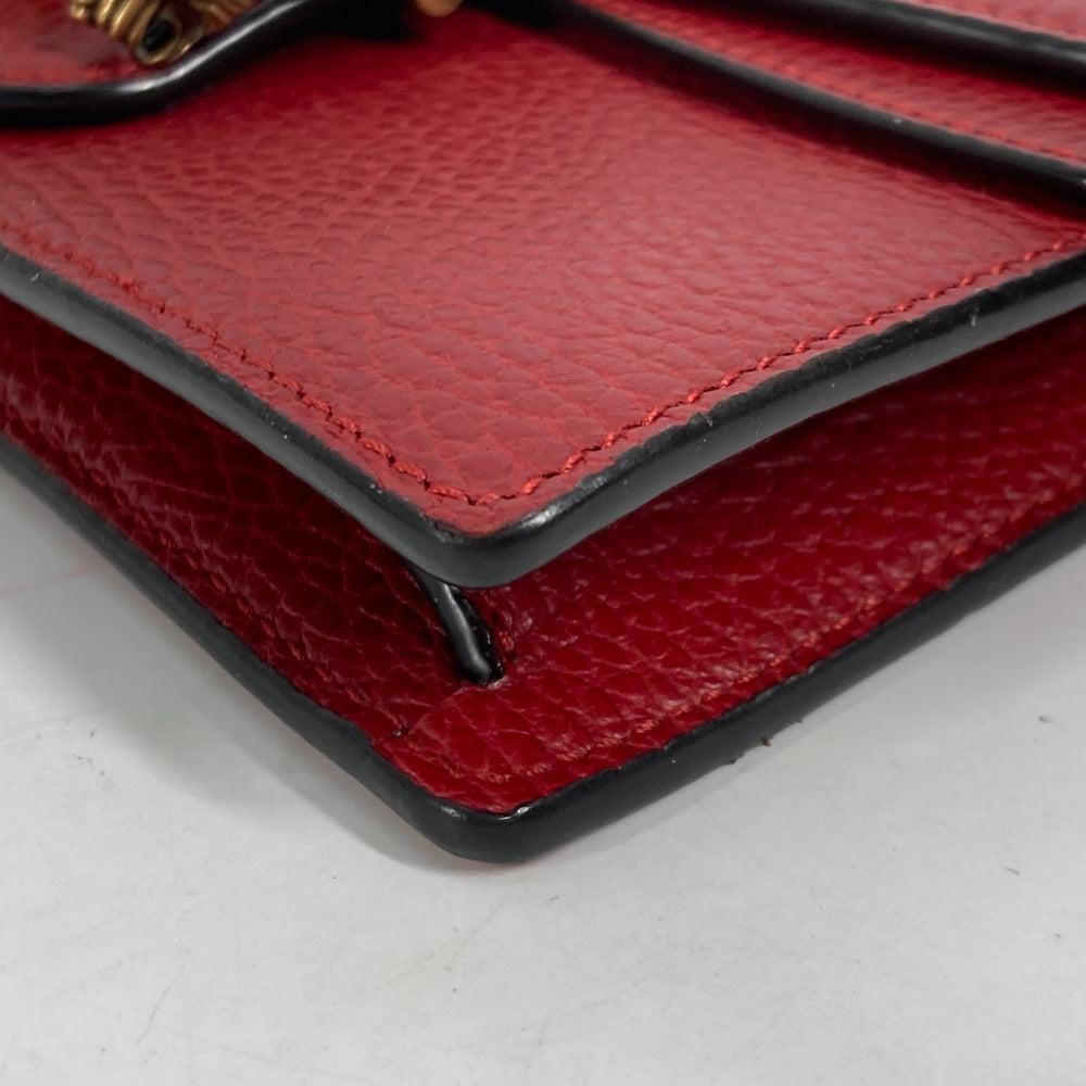 GUCCI 476432 2WAY バッグ ポーチ クラッチバッグ ディオニュソス ラインストーン チェーン 斜め掛け ショルダーバッグ レザー レディース レッド