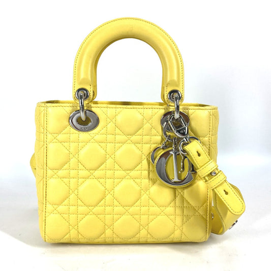 Dior M0532PCAL レディディオール LADYDIOR My ABCDior 2WAY ハンドバッグ スター ショルダーバッグ ハンドバッグ ラムスキン レディース イエロー