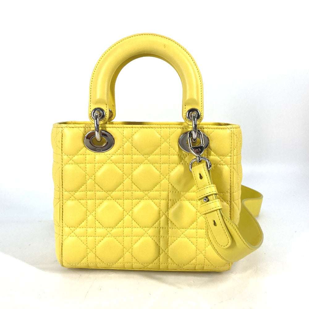 Dior M0532PCAL レディディオール LADYDIOR My ABCDior 2WAY ハンドバッグ スター ショルダーバッグ ハンドバッグ ラムスキン レディース イエロー