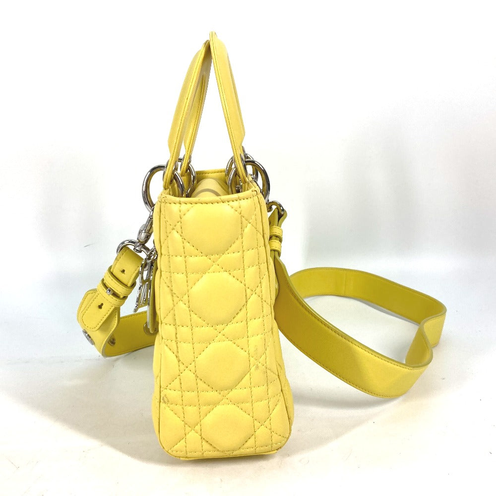 Dior M0532PCAL レディディオール LADYDIOR My ABCDior 2WAY ハンドバッグ スター ショルダーバッグ ハンドバッグ ラムスキン レディース イエロー