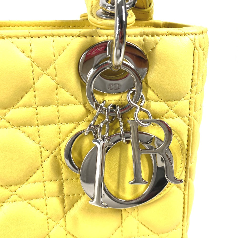 Dior M0532PCAL レディディオール LADYDIOR My ABCDior 2WAY ハンドバッグ スター ショルダーバッグ ハンドバッグ ラムスキン レディース イエロー