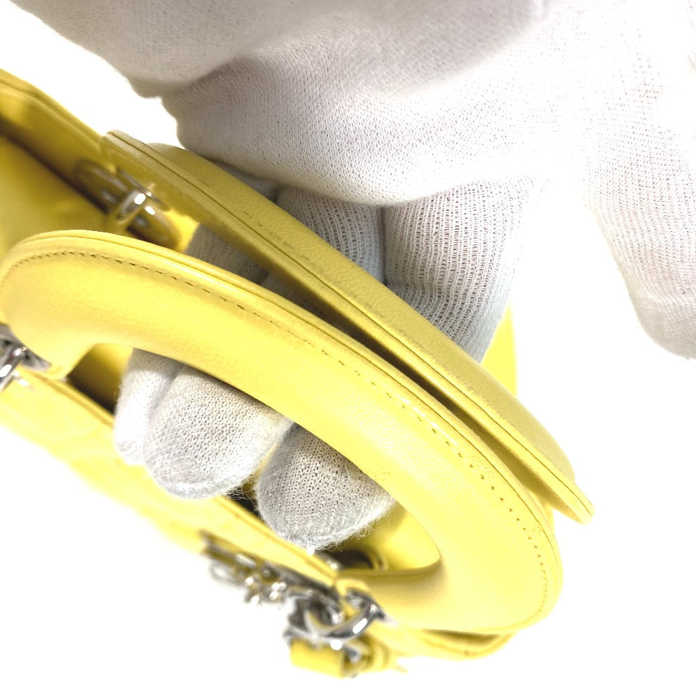 Dior M0532PCAL レディディオール LADYDIOR My ABCDior 2WAY ハンドバッグ スター ショルダーバッグ ハンドバッグ ラムスキン レディース イエロー