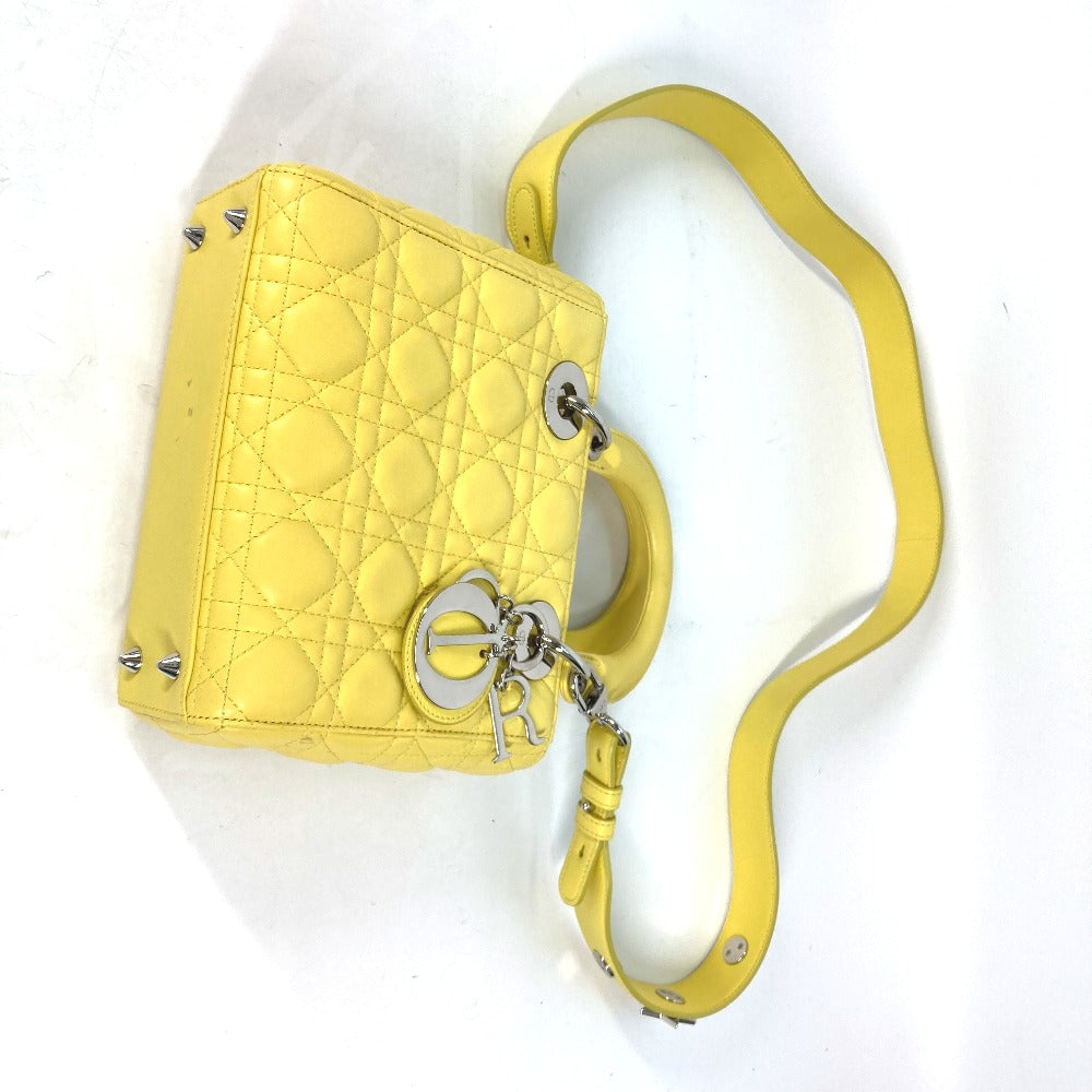 Dior M0532PCAL レディディオール LADYDIOR My ABCDior 2WAY ハンドバッグ スター ショルダーバッグ ハンドバッグ ラムスキン レディース イエロー