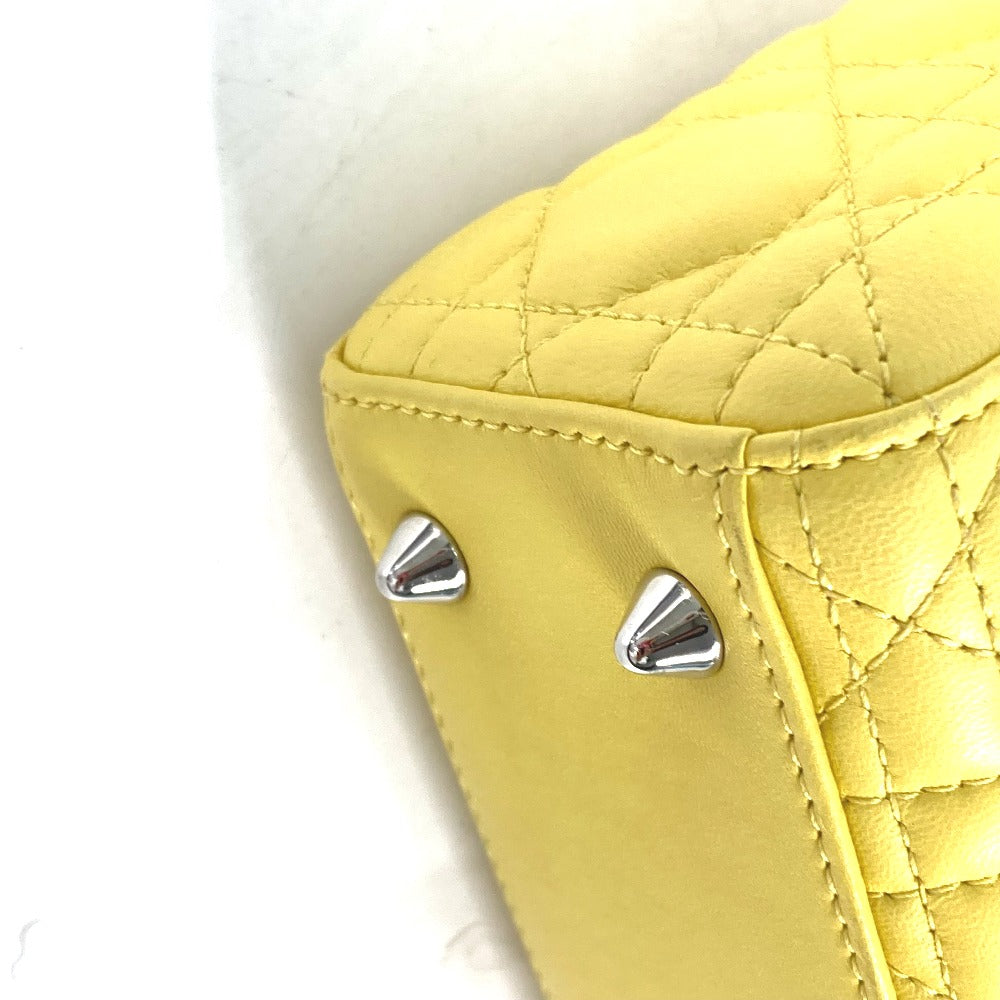 Dior M0532PCAL レディディオール LADYDIOR My ABCDior 2WAY ハンドバッグ スター ショルダーバッグ ハンドバッグ ラムスキン レディース イエロー