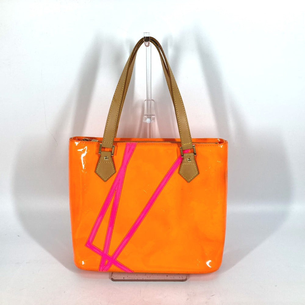 LOUIS VUITTON M91935 モノグラムヴェルニフルオ ヒューストン 2002年クリスマス限定 カバン トートバッグ ショルダーバッグ モノグラムヴェルニキャンバス レディース オレンジ