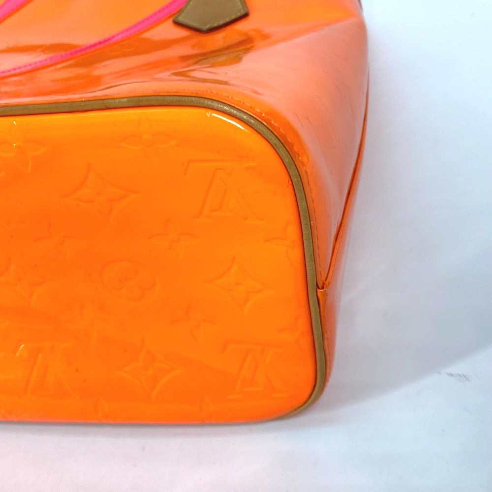 LOUIS VUITTON M91935 モノグラムヴェルニフルオ ヒューストン 2002年クリスマス限定 カバン トートバッグ ショルダーバッグ モノグラムヴェルニキャンバス レディース オレンジ