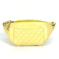 CHANEL A57832 Chain Belt Bag, Waist Pouch, CC Coco Mark, Crossbody Quilted Matelasse Lambskin, Yellow, Women's