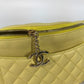 CHANEL A57832 Chain Belt Bag, Waist Pouch, CC Coco Mark, Crossbody Quilted Matelasse Lambskin, Yellow, Women's