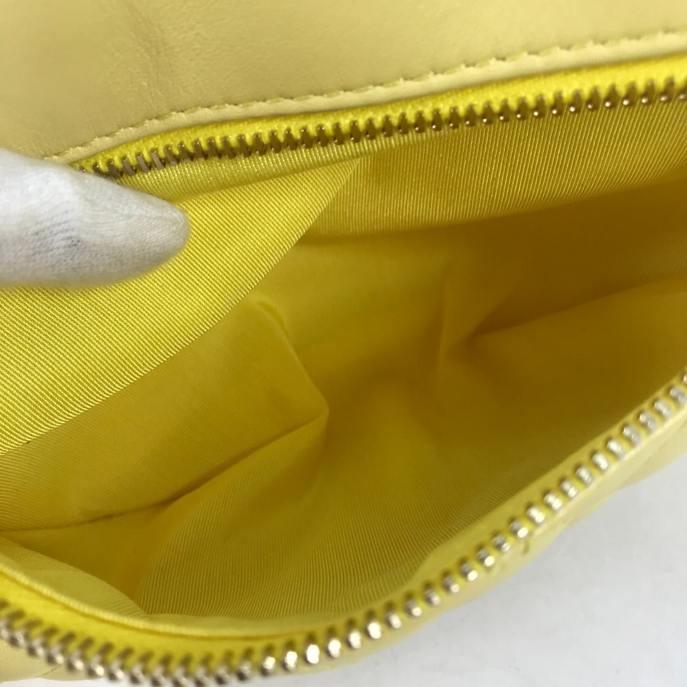 CHANEL A57832 Chain Belt Bag, Waist Pouch, CC Coco Mark, Crossbody Quilted Matelasse Lambskin, Yellow, Women's