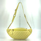 CHANEL A57832 Chain Belt Bag, Waist Pouch, CC Coco Mark, Crossbody Quilted Matelasse Lambskin, Yellow, Women's