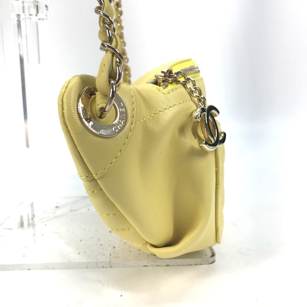 CHANEL A57832 Chain Belt Bag, Waist Pouch, CC Coco Mark, Crossbody Quilted Matelasse Lambskin, Yellow, Women's