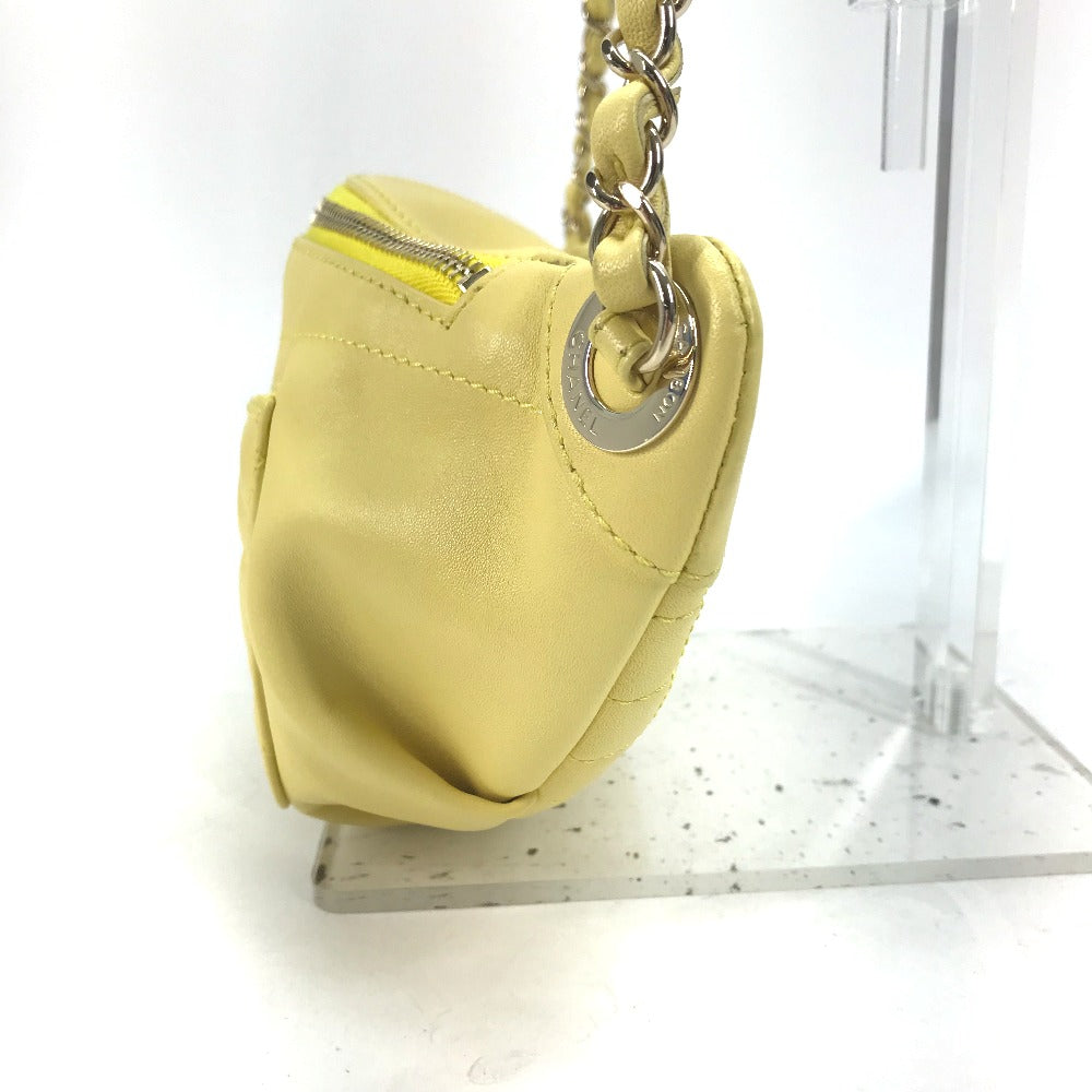 CHANEL A57832 Chain Belt Bag, Waist Pouch, CC Coco Mark, Crossbody Quilted Matelasse Lambskin, Yellow, Women's