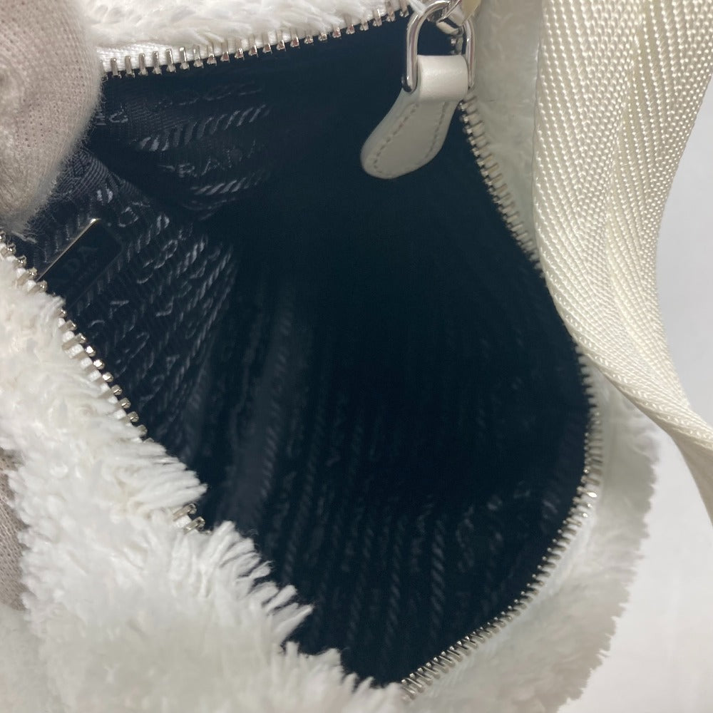 PRADA 1NE515 テリー ミニ Re-Edition 2000 SPUGNA ロゴ カバン ハンドバッグ ショルダーバッグ 肩掛け トートバッグ ファブリック レディース ホワイト