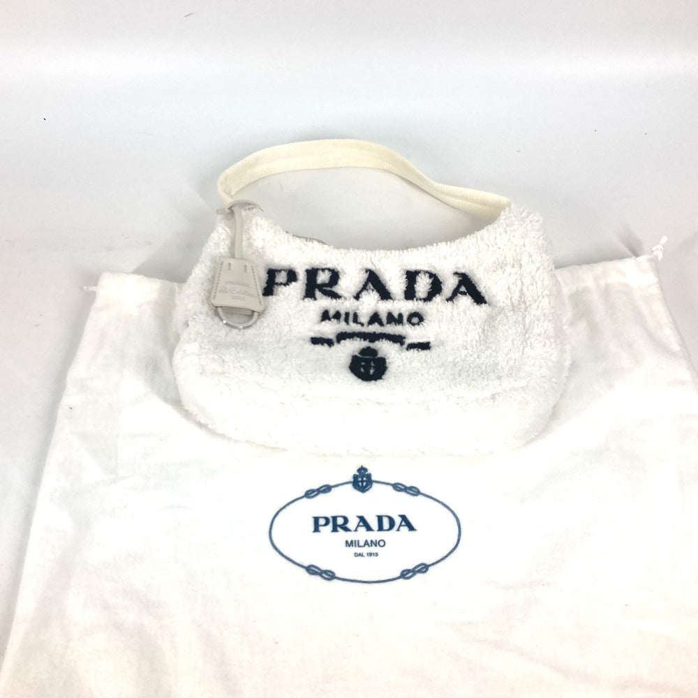 PRADA 1NE515 テリー ミニ Re-Edition 2000 SPUGNA ロゴ カバン ハンドバッグ ショルダーバッグ 肩掛け トートバッグ ファブリック レディース ホワイト