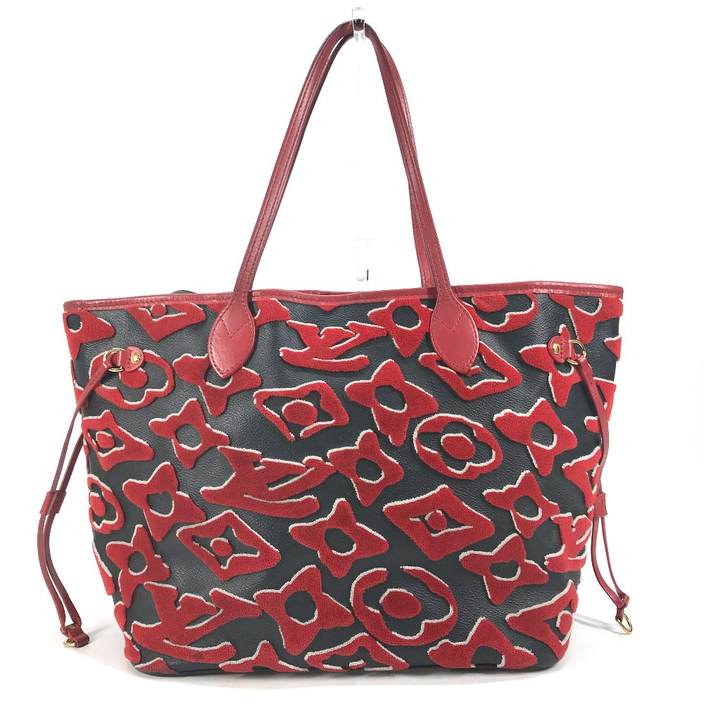 LOUIS VUITTON M45544 LVxUF ウルスフィッシャー ネヴァーフル MM カバン バッグ 肩掛け ショルダーバッグ ポーチ付き トートバッグ モノグラムタフタージュキャンバス レディース レッド