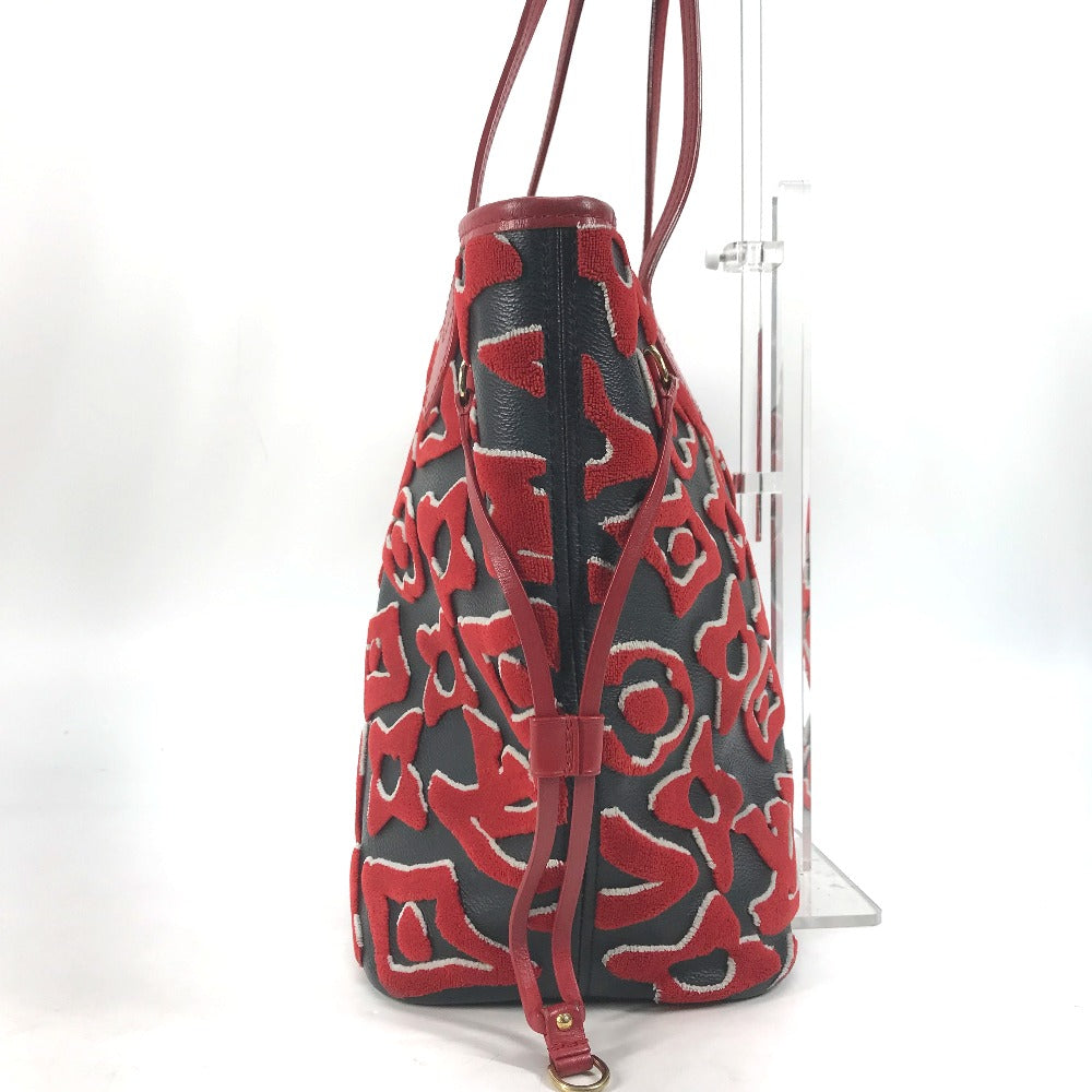 LOUIS VUITTON M45544 LVxUF ウルスフィッシャー ネヴァーフル MM カバン バッグ 肩掛け ショルダーバッグ ポーチ付き トートバッグ モノグラムタフタージュキャンバス レディース レッド