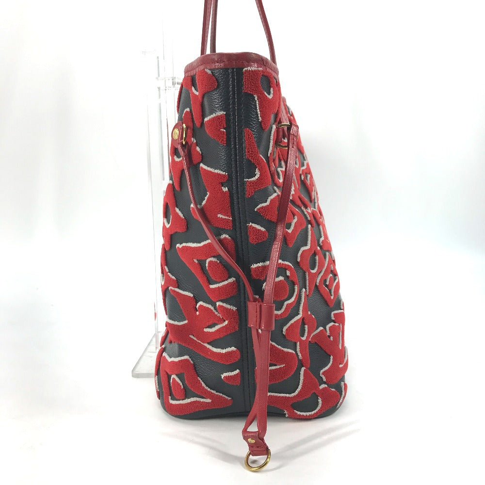 LOUIS VUITTON M45544 LVxUF ウルスフィッシャー ネヴァーフル MM カバン バッグ 肩掛け ショルダーバッグ ポーチ付き トートバッグ モノグラムタフタージュキャンバス レディース レッド