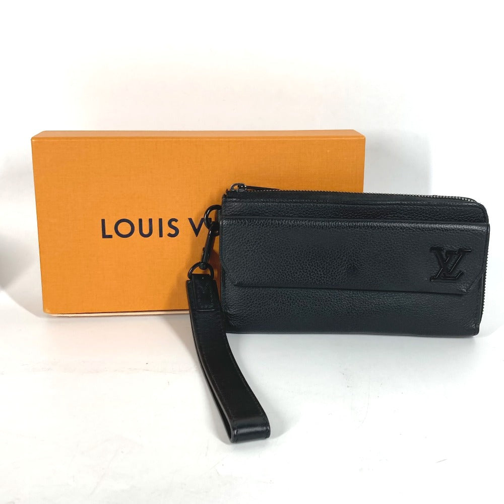 LOUIS VUITTON M69831 アエログラム ジッピーウォレット ロングウォレット ラウンドファスナー 長財布 グレインレザー メンズ ノワール ブラック