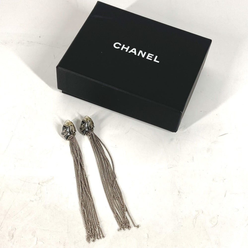 CHANEL A17B CC ココマーク スター 星 10連チェーン アクセサリー ロングピアス ピアス メタル メンズ シルバー