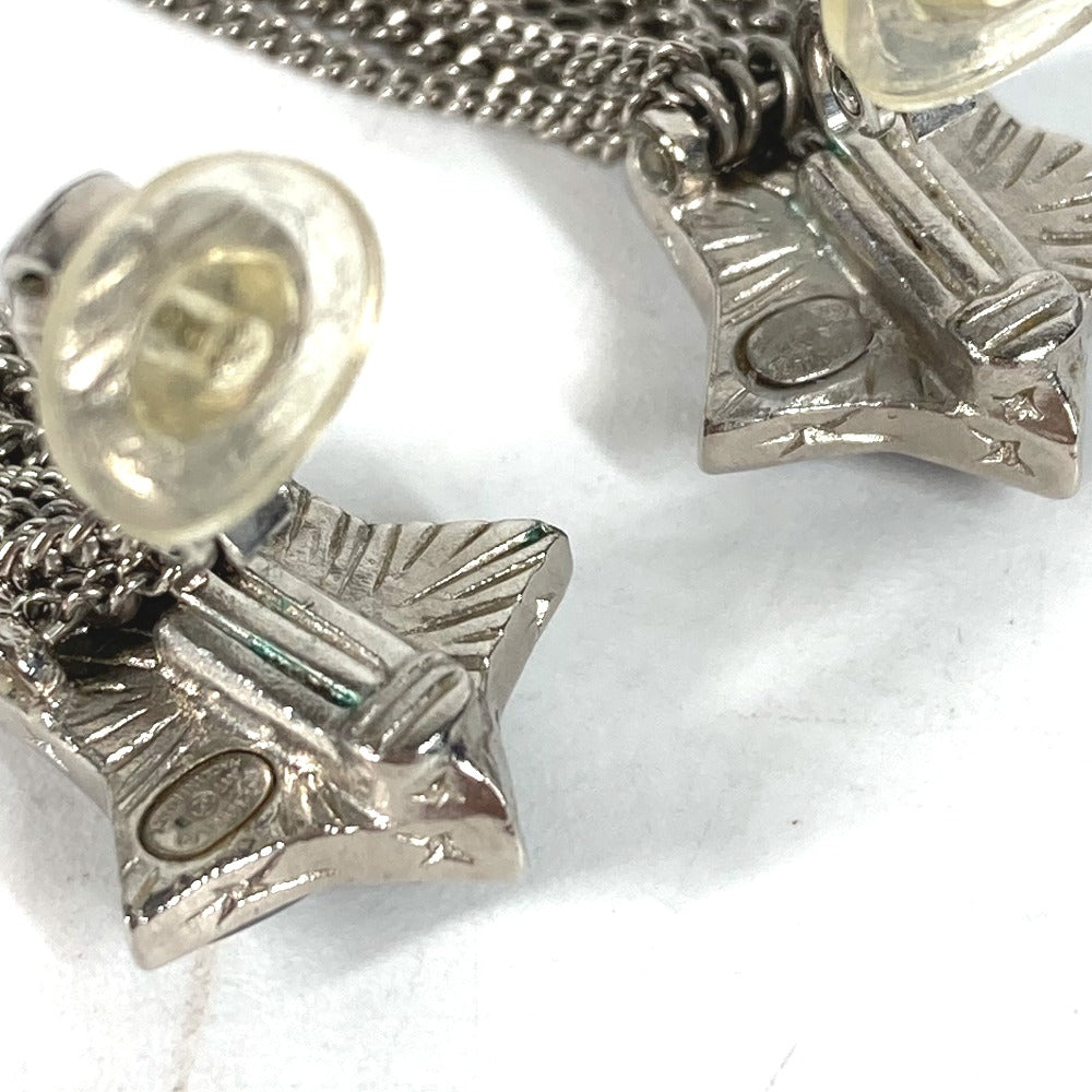 CHANEL A17B CC ココマーク スター 星 10連チェーン アクセサリー ロングピアス ピアス メタル メンズ シルバー