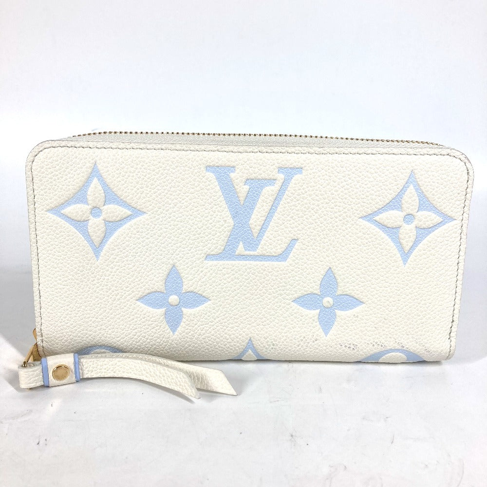 LOUIS VUITTON M83308 モノグラムアンプラント ジッピーウォレット ラウンドファスナー 長財布 モノグラムアンプラントレザー レディース ラテホワイト/キャンディブルー ブルー