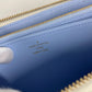 LOUIS VUITTON M83308 モノグラムアンプラント ジッピーウォレット ラウンドファスナー 長財布 モノグラムアンプラントレザー レディース ラテホワイト/キャンディブルー ブルー