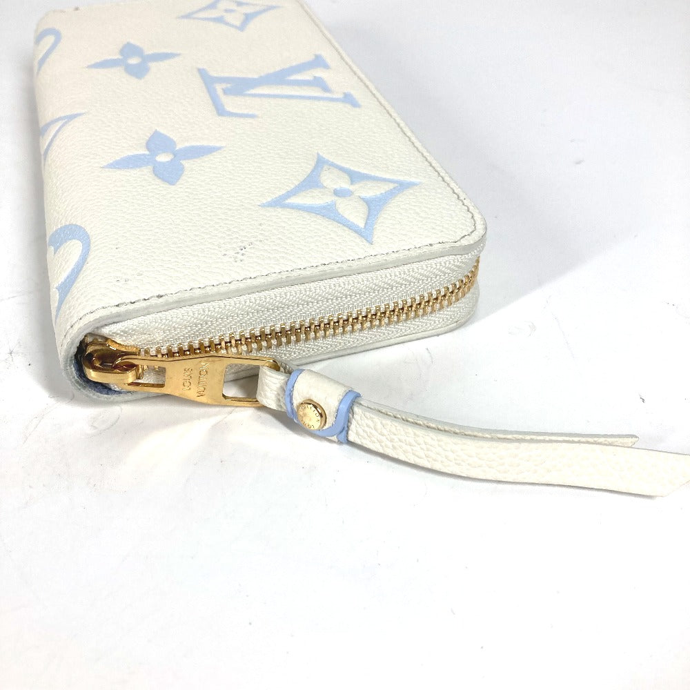 LOUIS VUITTON M83308 モノグラムアンプラント ジッピーウォレット ラウンドファスナー 長財布 モノグラムアンプラントレザー レディース ラテホワイト/キャンディブルー ブルー