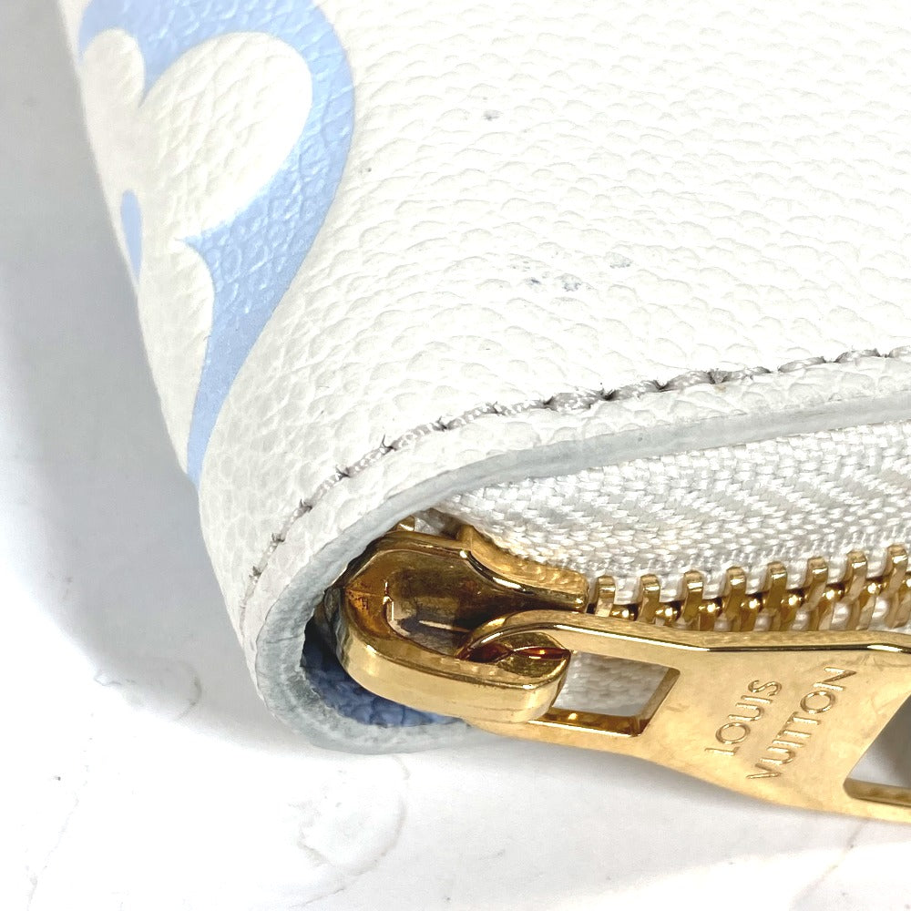 LOUIS VUITTON M83308 モノグラムアンプラント ジッピーウォレット ラウンドファスナー 長財布 モノグラムアンプラントレザー レディース ラテホワイト/キャンディブルー ブルー