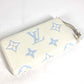 LOUIS VUITTON M83308 モノグラムアンプラント ジッピーウォレット ラウンドファスナー 長財布 モノグラムアンプラントレザー レディース ラテホワイト/キャンディブルー ブルー