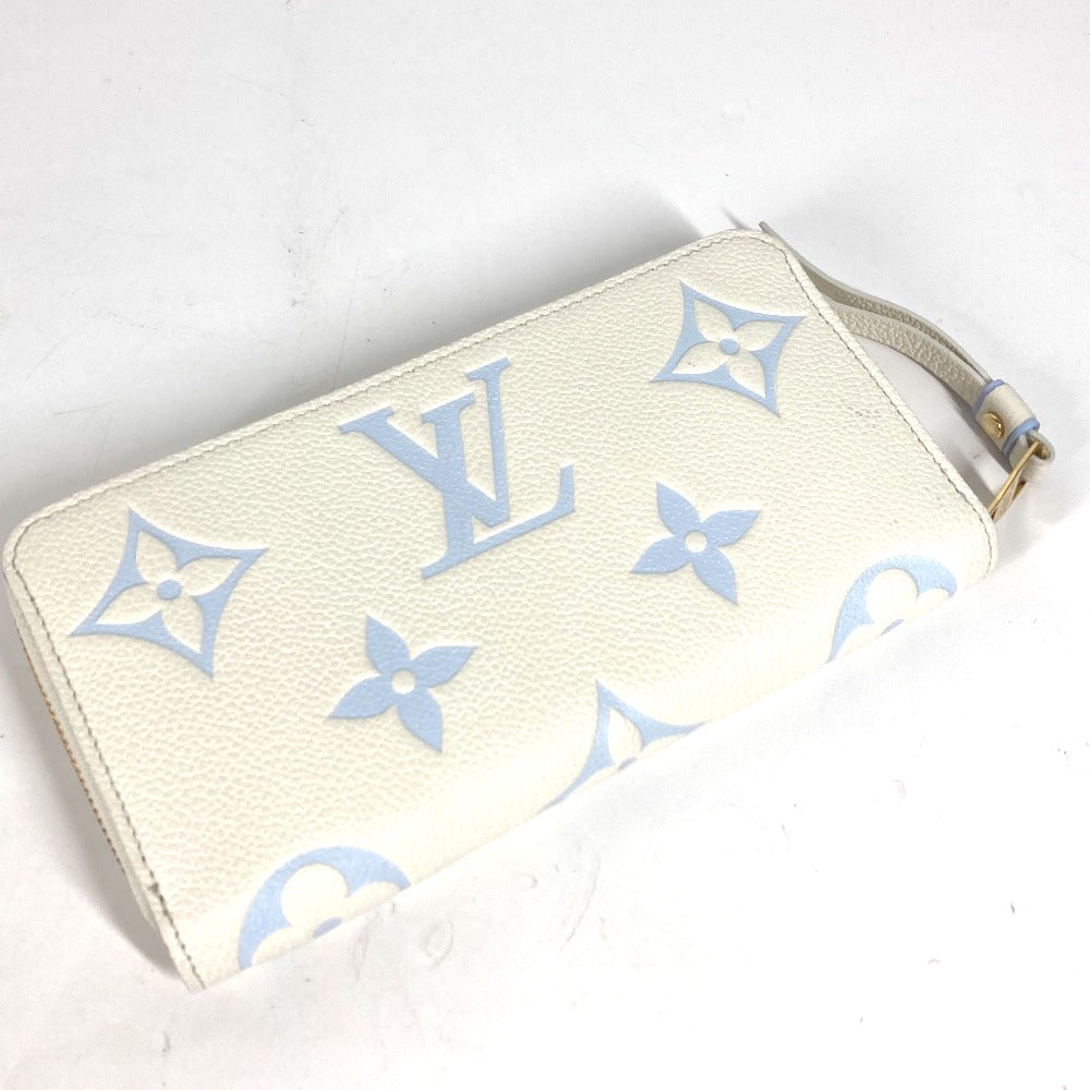 LOUIS VUITTON M83308 モノグラムアンプラント ジッピーウォレット ラウンドファスナー 長財布 モノグラムアンプラントレザー レディース ラテホワイト/キャンディブルー ブルー