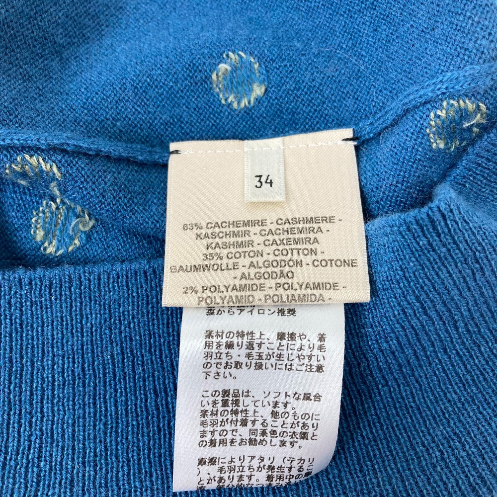 HERMES 半袖 ブリッドドゥガラ トップス セーター アパレル ニット カシミヤ レディース ブルー