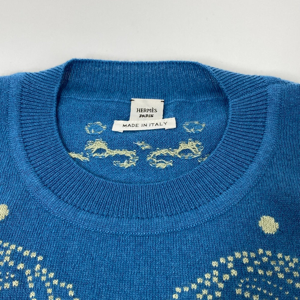 HERMES 半袖 ブリッドドゥガラ トップス セーター アパレル ニット カシミヤ レディース ブルー
