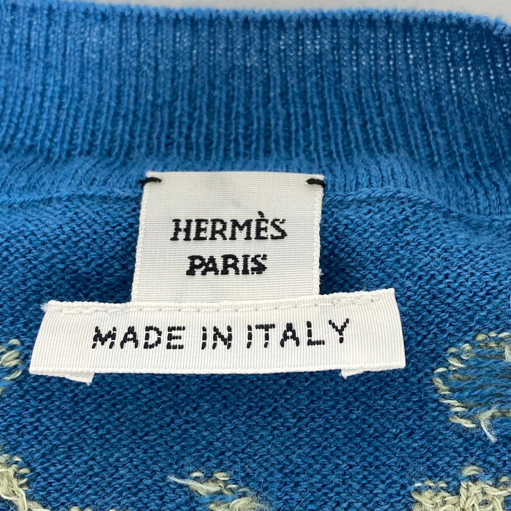HERMES 半袖 ブリッドドゥガラ トップス セーター アパレル ニット カシミヤ レディース ブルー