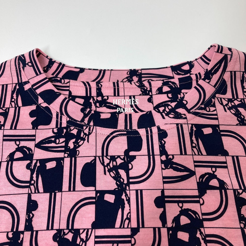 HERMES アパレル 半袖 ブライズ ド ガラ アン デソルドレ アパレル トップス 半袖Ｔシャツ コットン レディース ピンク