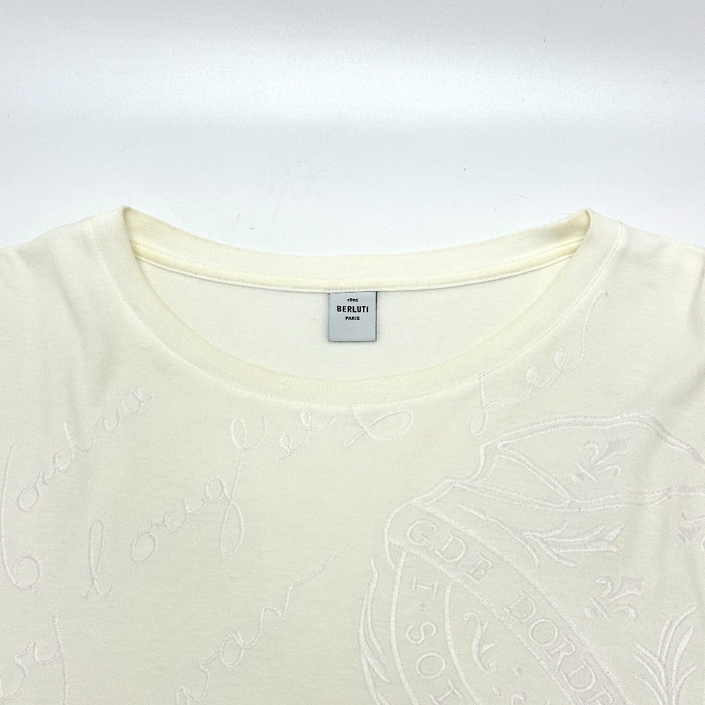 Berluti オールオーバー 刺繍スクリット Tシャツ アパレル トップス 半袖Ｔシャツ コットン メンズ ホワイト