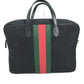 GUCCI 630922 シェリーライン ビジネスバッグ カバン ハンドバッグ ショルダーバッグ トートバッグ レザー/キャンバス レディース ブラック