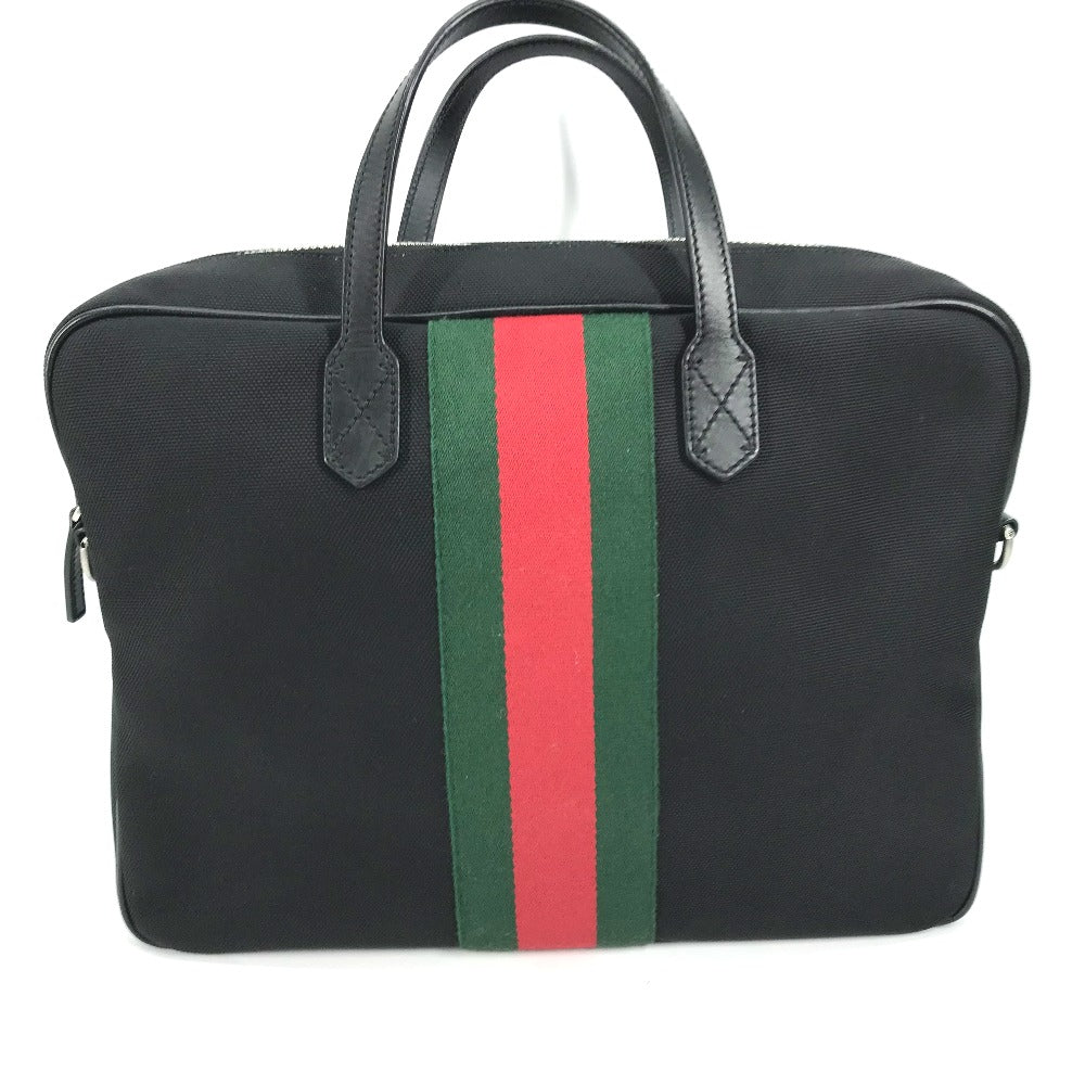 GUCCI 630922 シェリーライン ビジネスバッグ カバン ハンドバッグ ショルダーバッグ トートバッグ レザー/キャンバス レディース ブラック