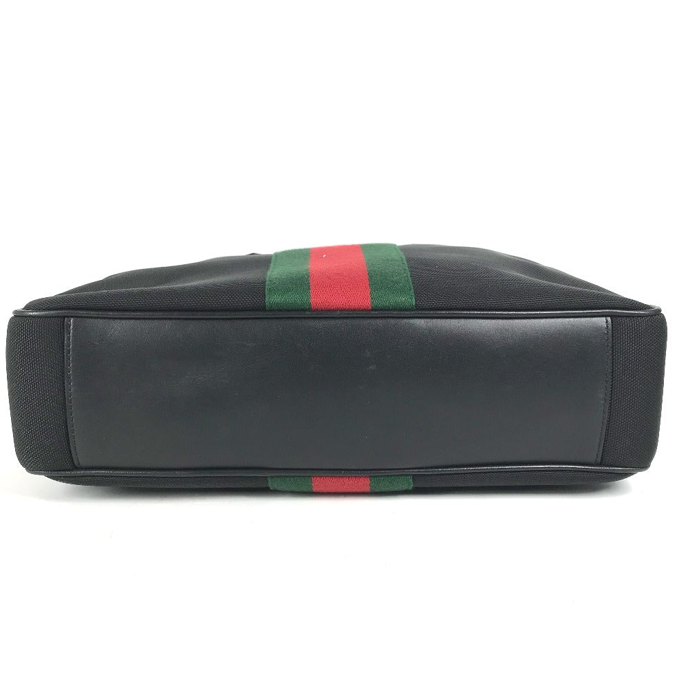 GUCCI 630922 シェリーライン ビジネスバッグ カバン ハンドバッグ ショルダーバッグ トートバッグ レザー/キャンバス レディース ブラック