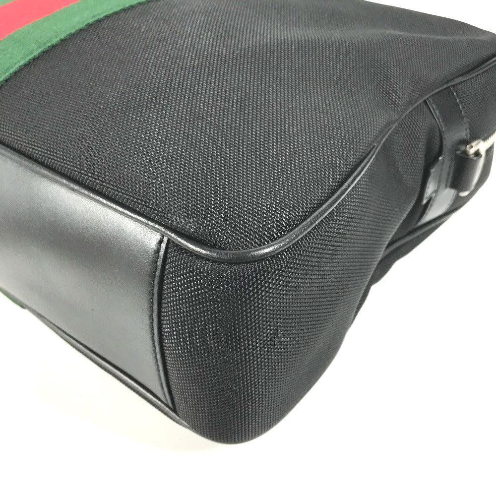 GUCCI 630922 シェリーライン ビジネスバッグ カバン ハンドバッグ ショルダーバッグ トートバッグ レザー/キャンバス レディース ブラック