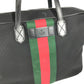 GUCCI 630922 シェリーライン ビジネスバッグ カバン ハンドバッグ ショルダーバッグ トートバッグ レザー/キャンバス レディース ブラック