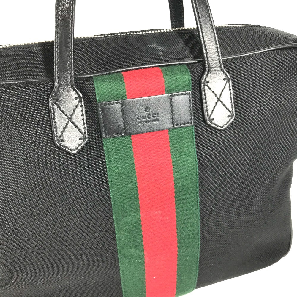 GUCCI 630922 シェリーライン ビジネスバッグ カバン ハンドバッグ ショルダーバッグ トートバッグ レザー/キャンバス レディース ブラック