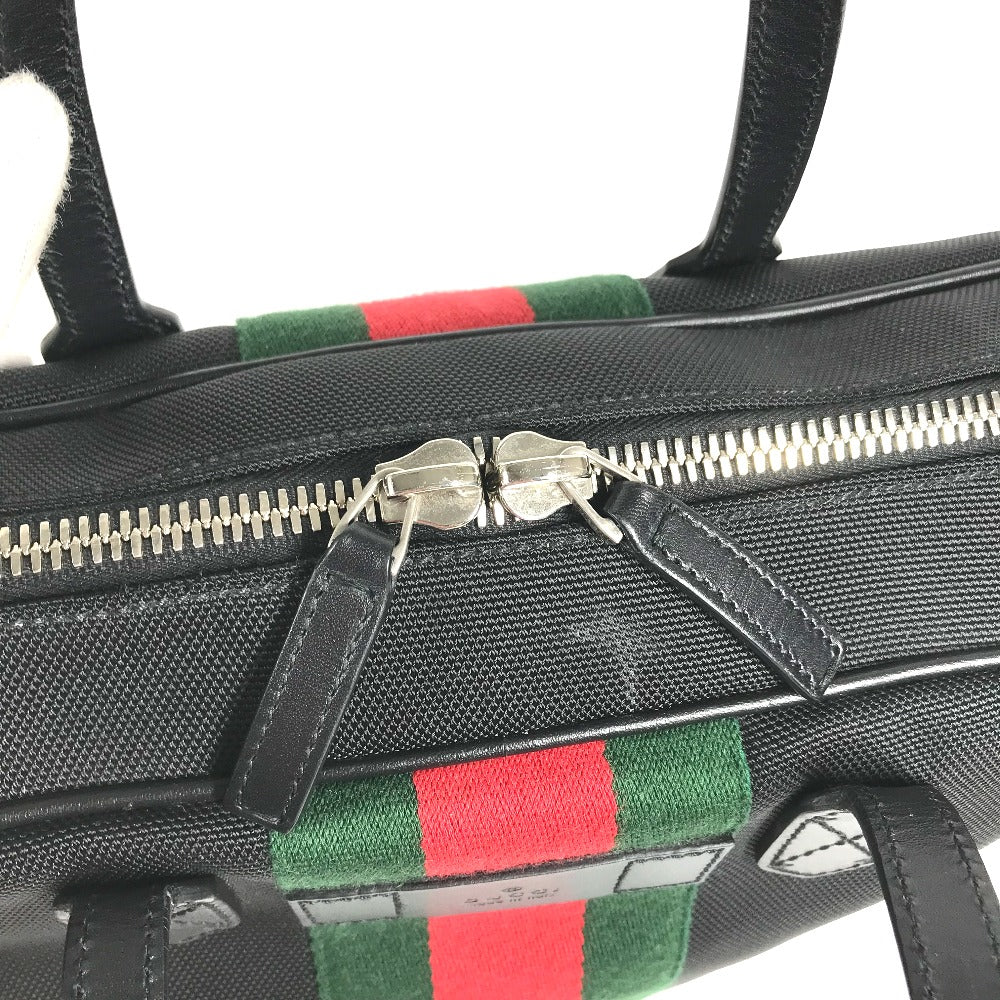 GUCCI 630922 シェリーライン ビジネスバッグ カバン ハンドバッグ ショルダーバッグ トートバッグ レザー/キャンバス レディース ブラック