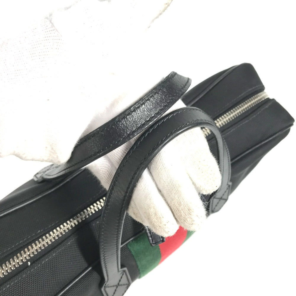 GUCCI 630922 シェリーライン ビジネスバッグ カバン ハンドバッグ ショルダーバッグ トートバッグ レザー/キャンバス レディース ブラック